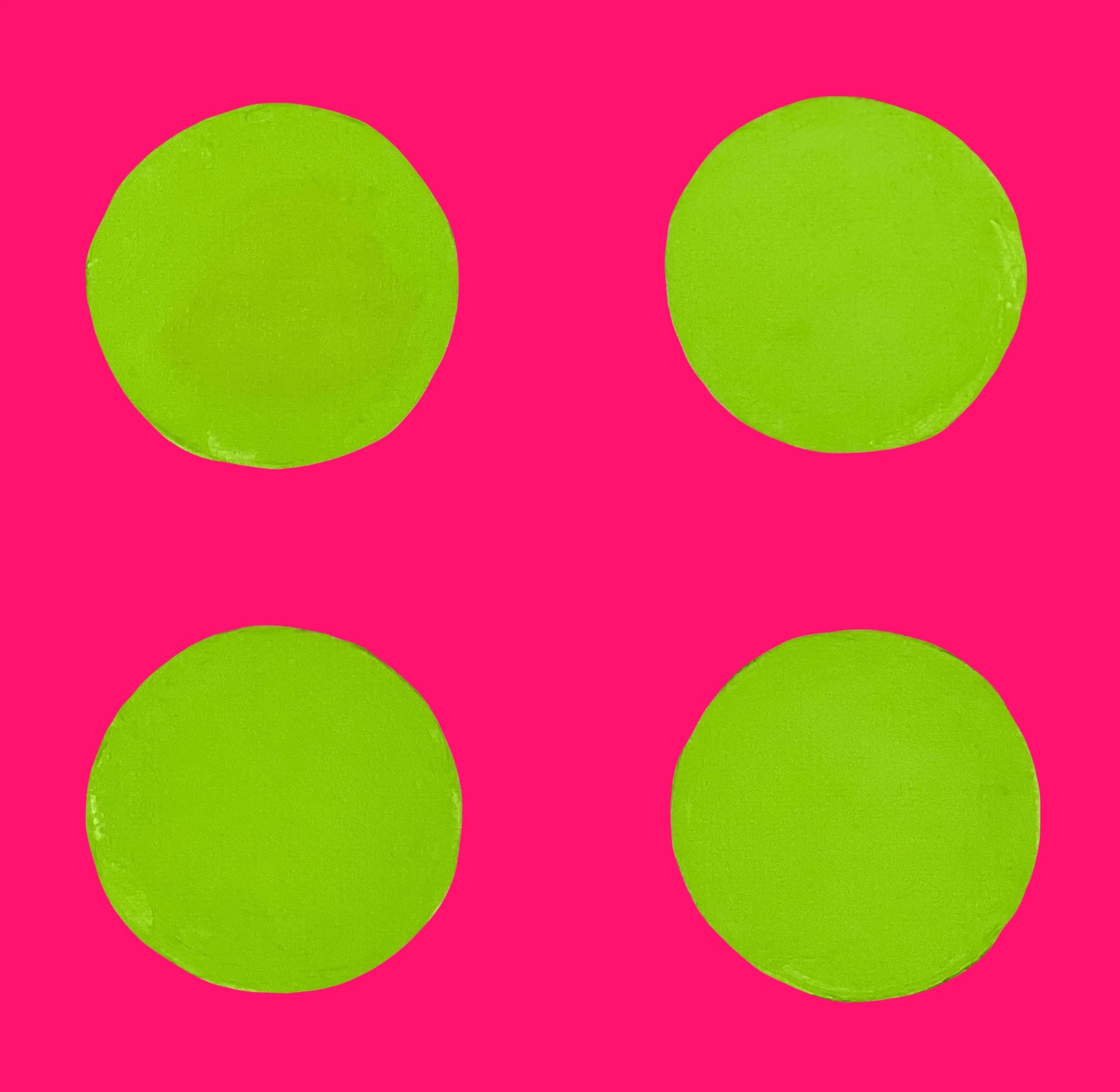 Lime DOTS on Pink