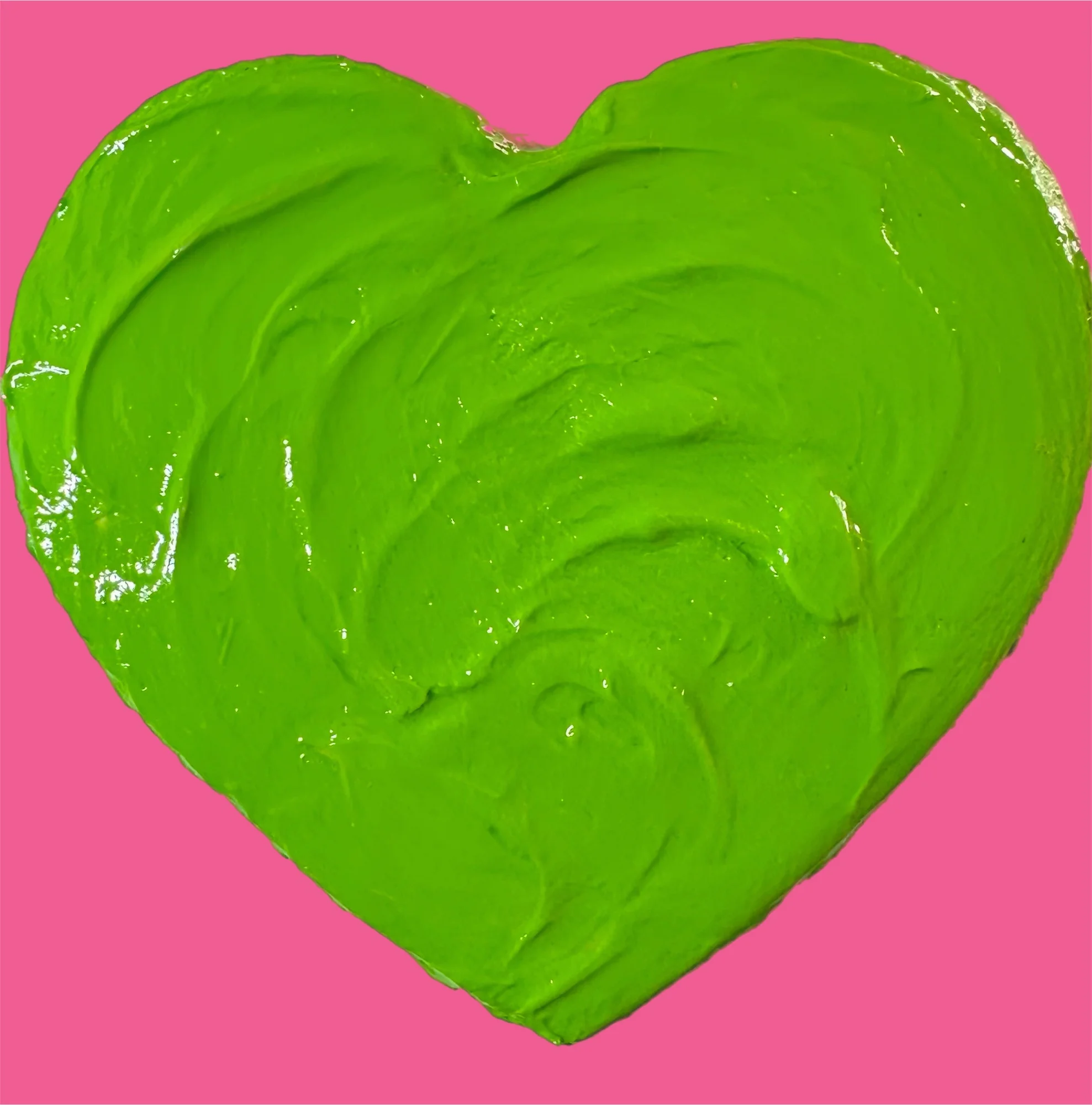 Pop Art Heart - Lime on Hot Pink