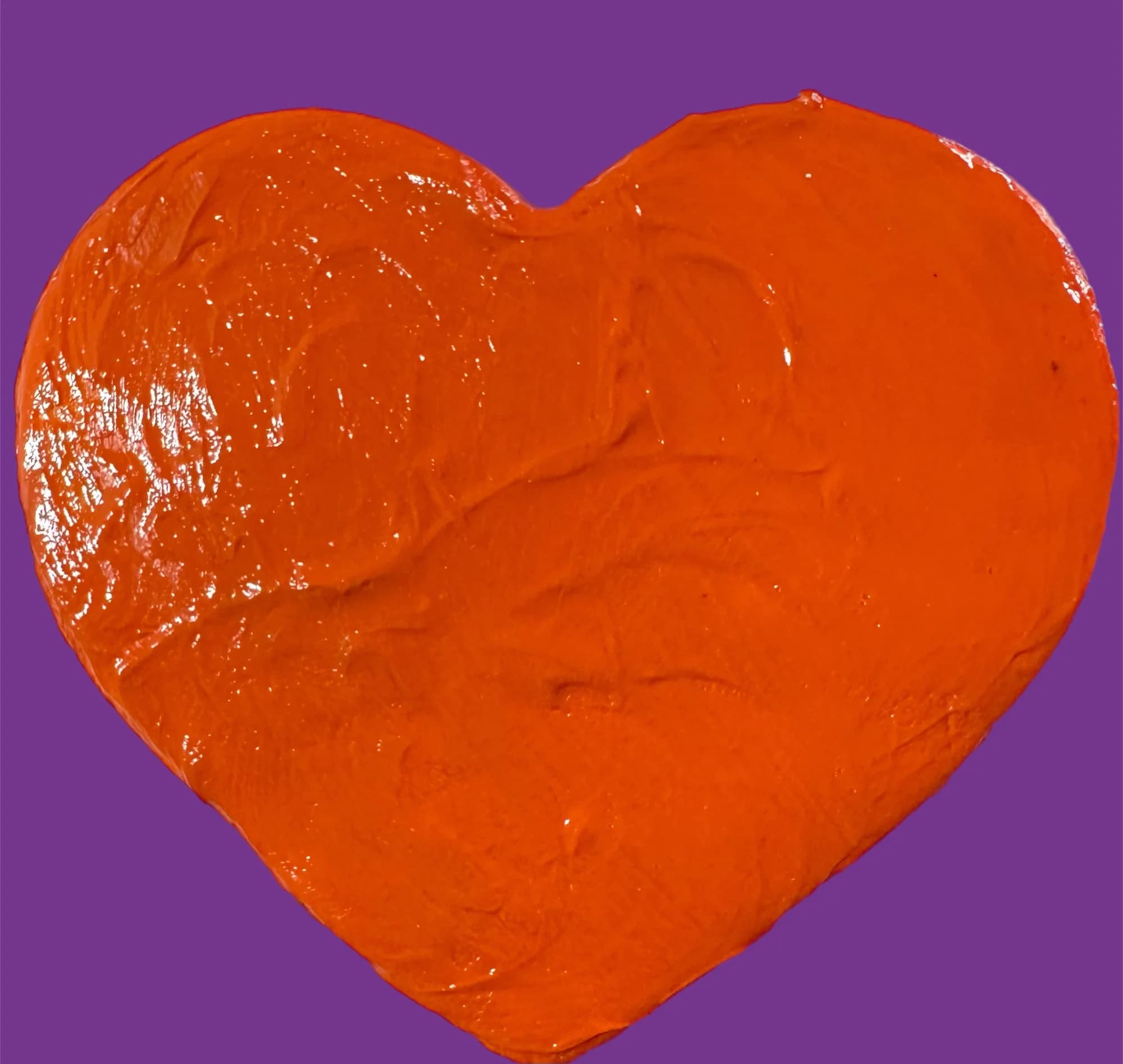 Pop Art Heart - Orange on Purple