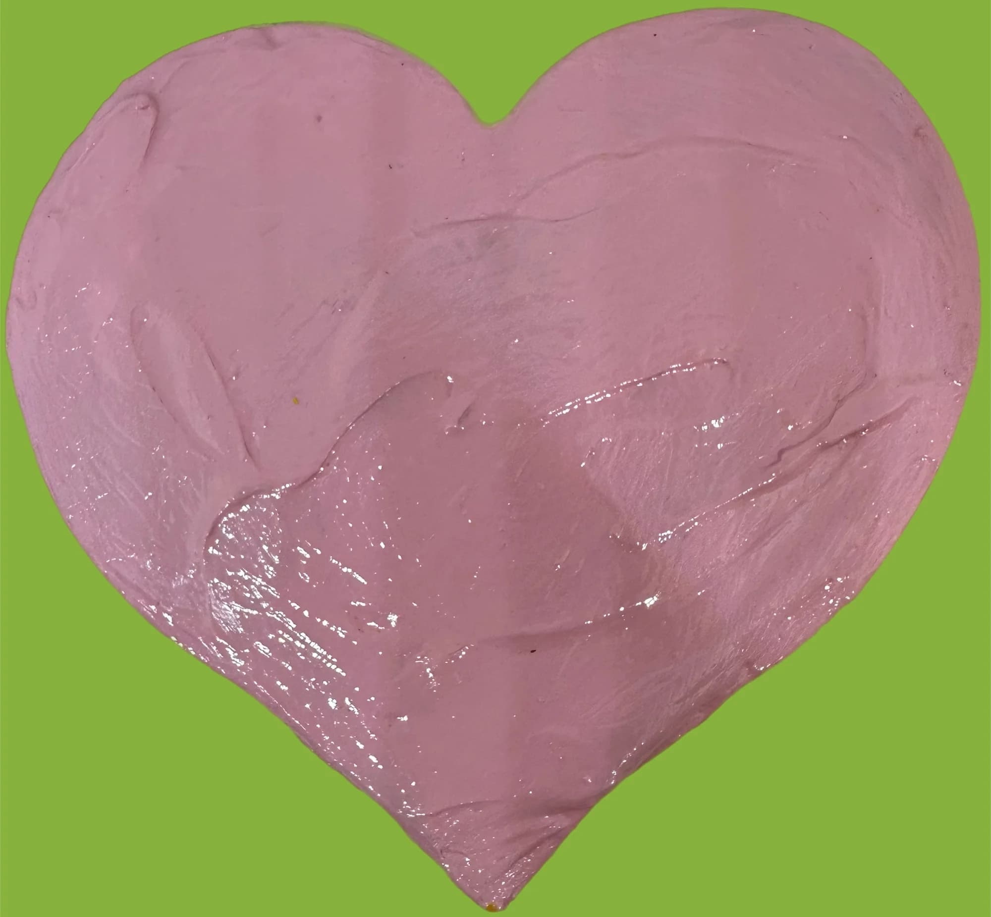 Pop Art Heart - Pastel Pink on Lime