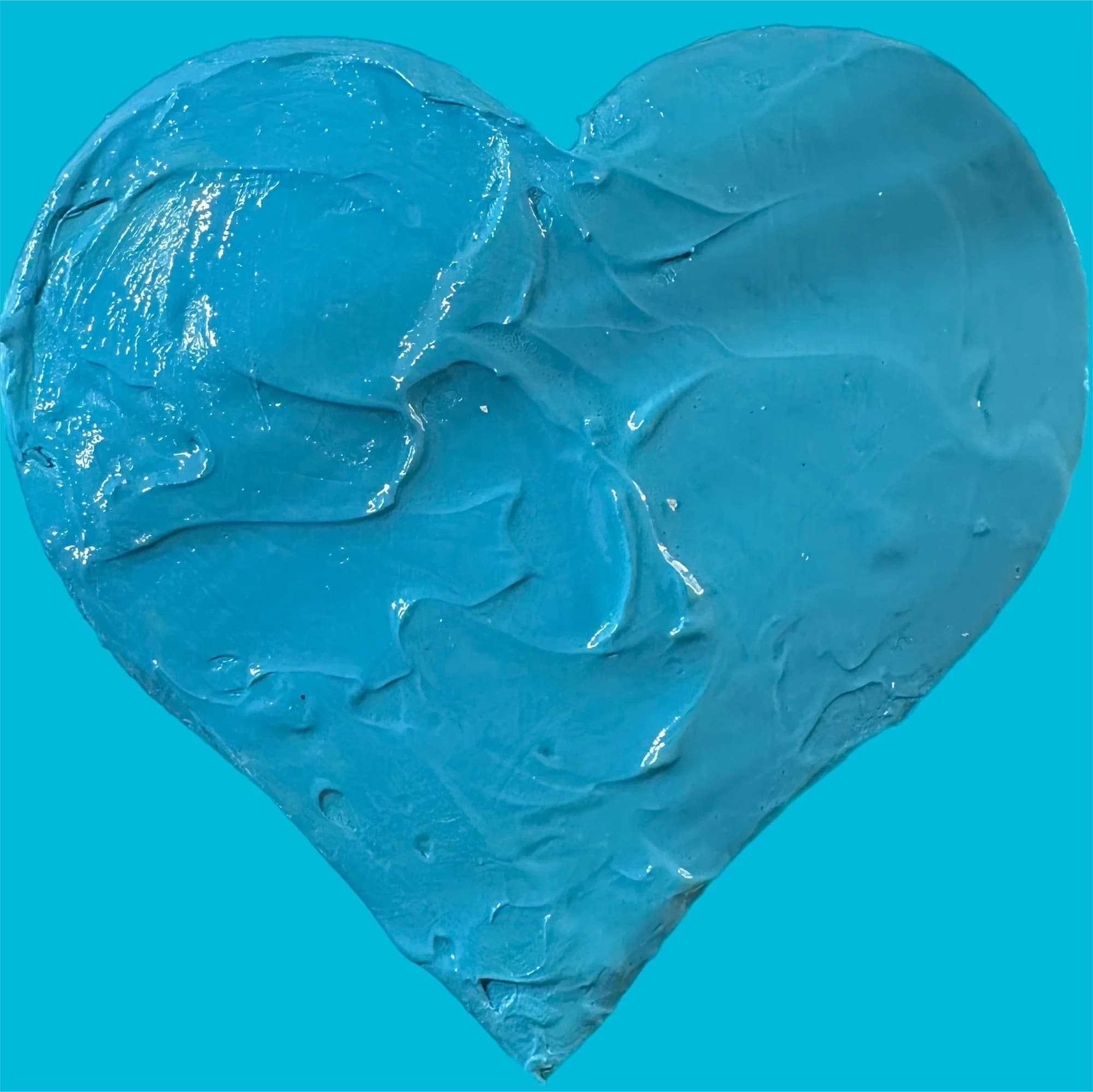 Pop Art Heart - Turquoise on Blue