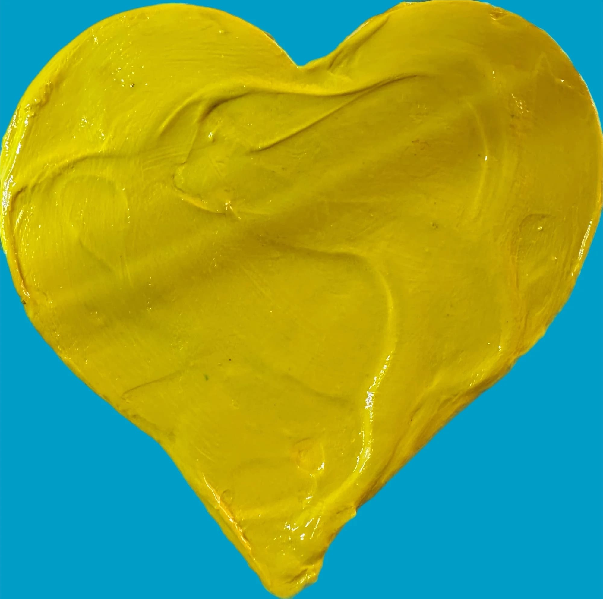 Pop Art Heart - Yellow on Turquoise
