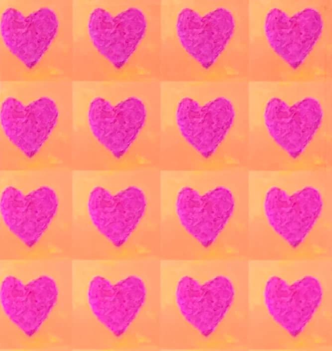 Hearts of Gratitude Pink on Orange