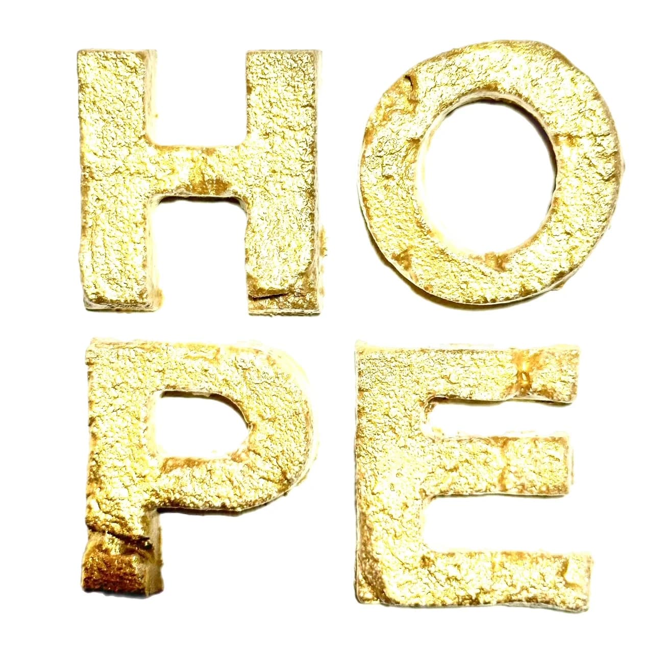 HOPE Sign Gold on White