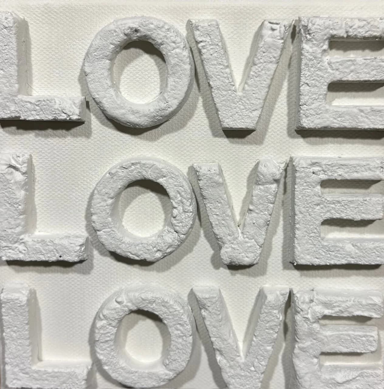 LOVE LOVE LOVE Sign White on White