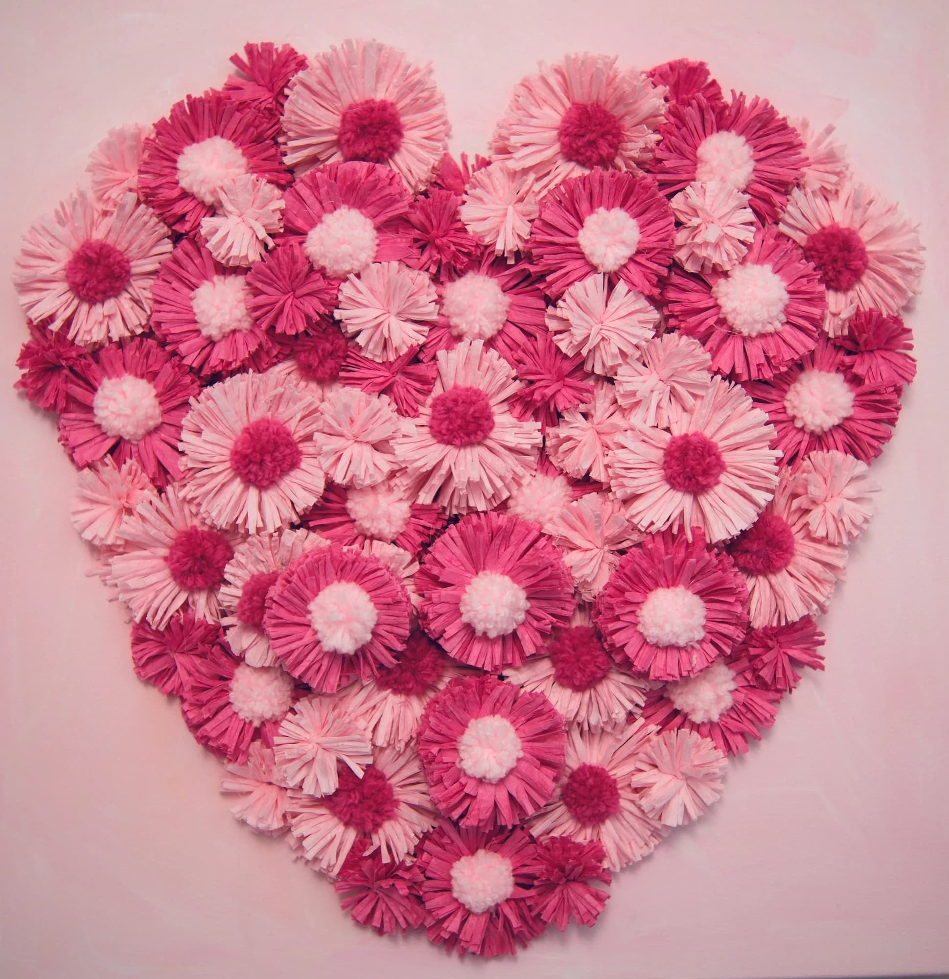 Pop Art Mixed Media Heart in Pinks