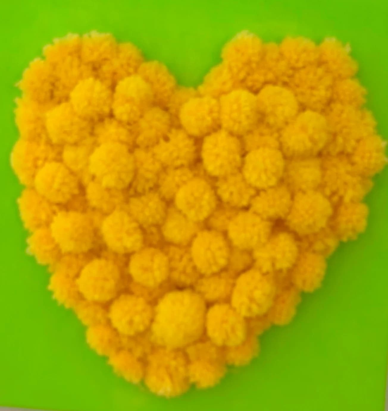 Pop Art Mixed Media Heart Yellow on Lime