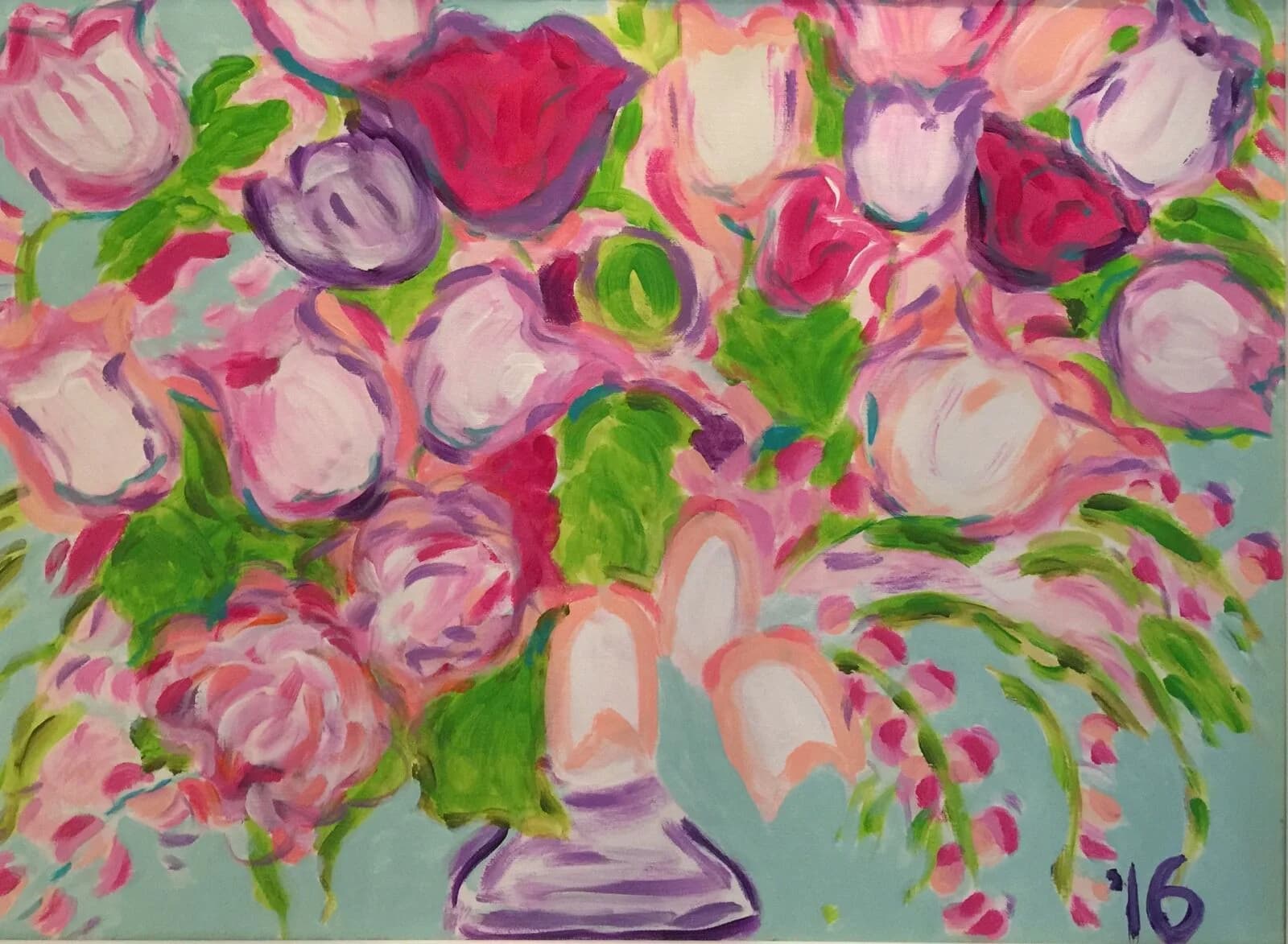 Mixed Tulips in a Vase