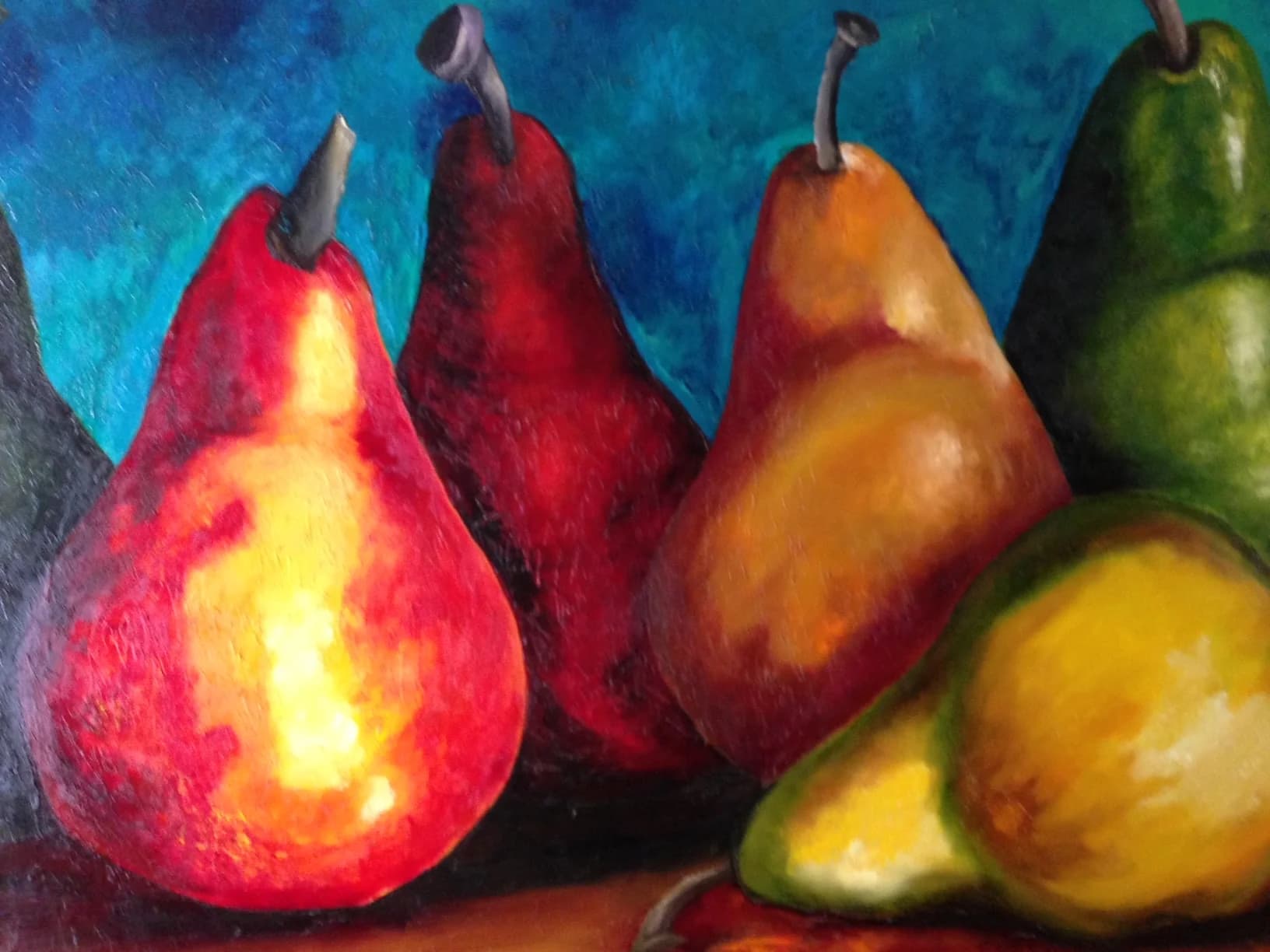 Pears on Turquoise