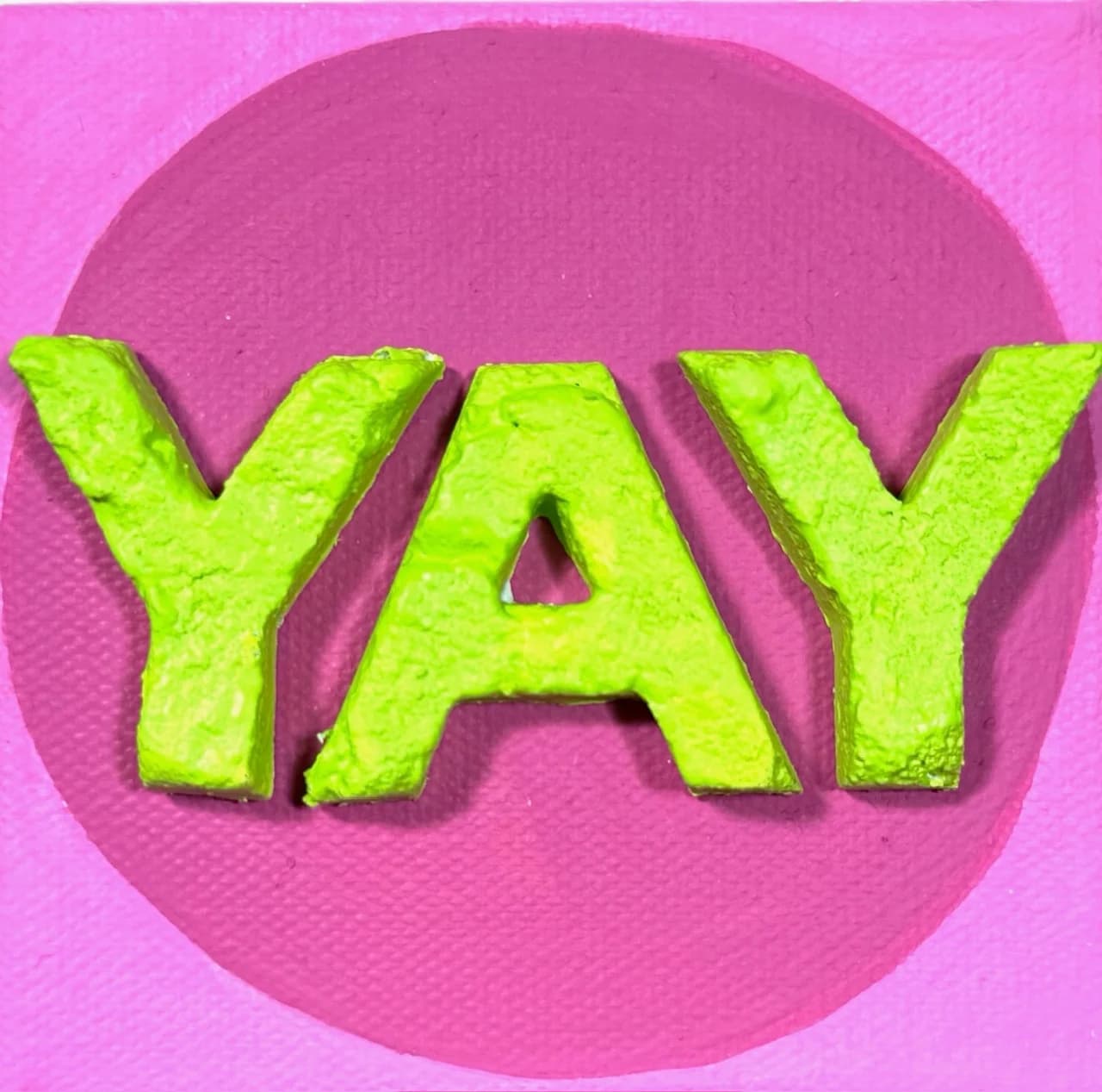 YAY Sign Lime on Magenta