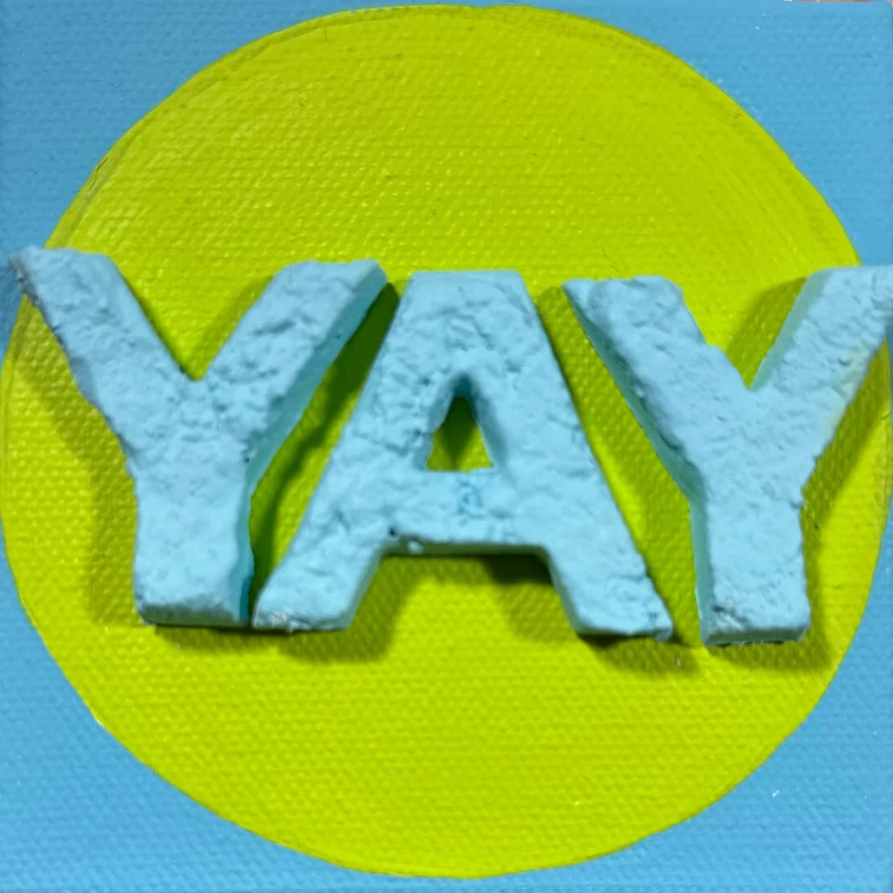YAY Sign Turquoise on Lime