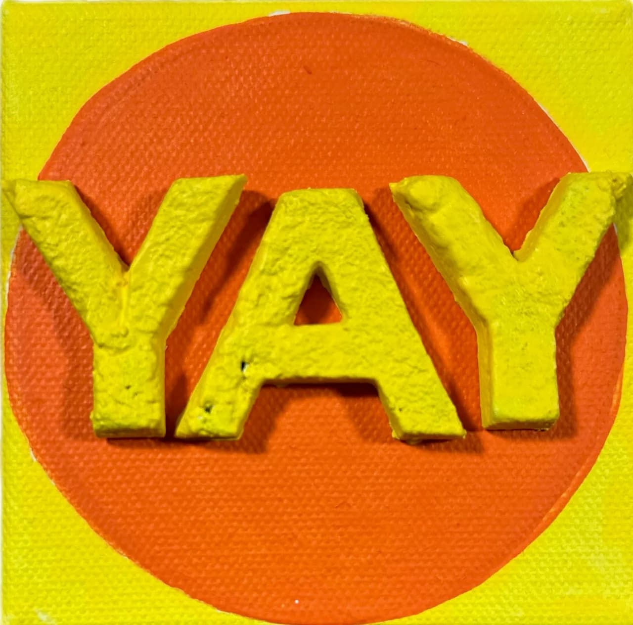 YAY Sign Yellow on Orange
